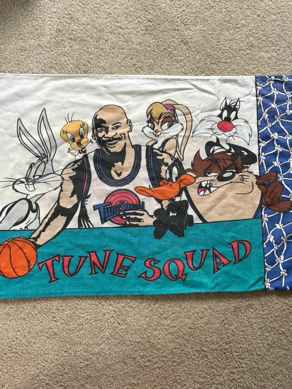 Vintage 1996 Space Jam Looney Tunes Pillowcase